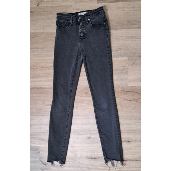 Madewell Denim - Madewell Women's Black Button Fly Skinny Jeans Hi Rise Stretch Size 26